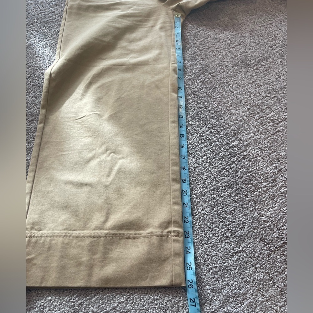 Gant Women's Tan Wide-Leg Cropped Pants, US Size 8, Cotton Blend, Classic Khaki - Picture 11 of 16